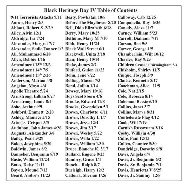 Black Heritage Day IV Desktop Calendar - SOLD OUT!