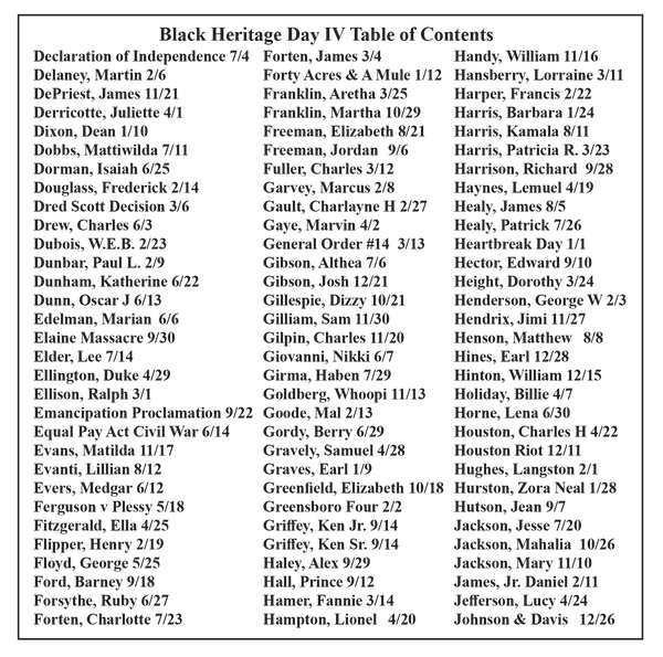 Black Heritage Day IV Desktop Calendar - SOLD OUT!