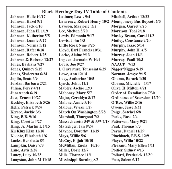 Black Heritage Day IV Desktop Calendar - SOLD OUT!