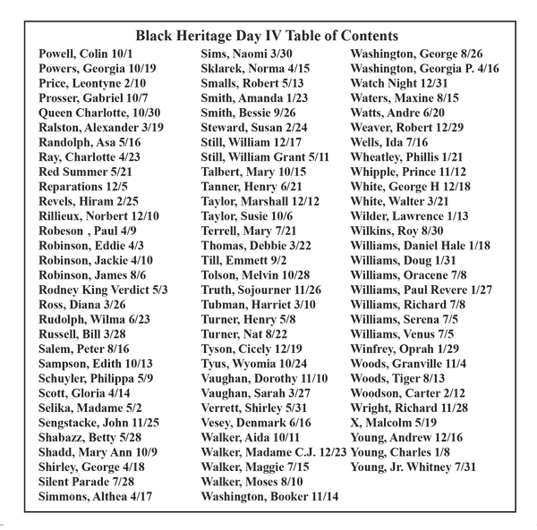 Black Heritage Day IV Desktop Calendar - SOLD OUT!